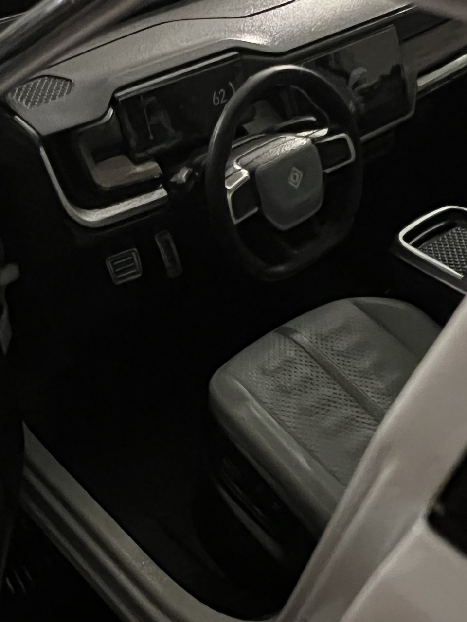 R1T Scale Model interior dashboard close-up